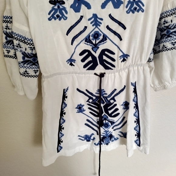 Free People Anouk Mini Dress with Embroidery sz S - Picture 2 of 9